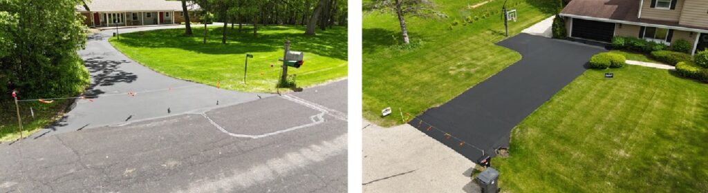 Residential sealcoating performed by Black Earth Pavement, an asphalt contractor in Delafield WI